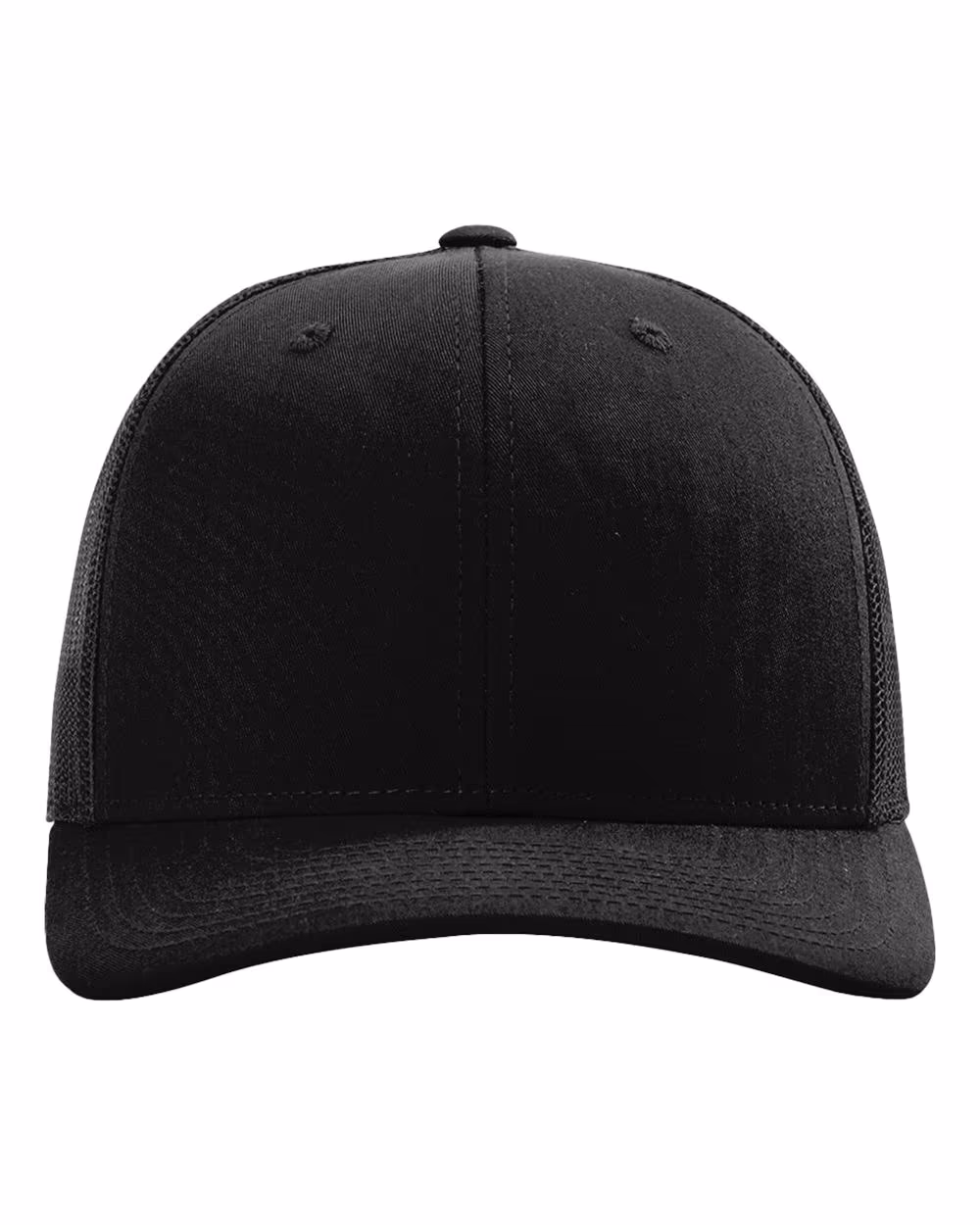 Richardson 112 Snapback Trucker Cap - Black front