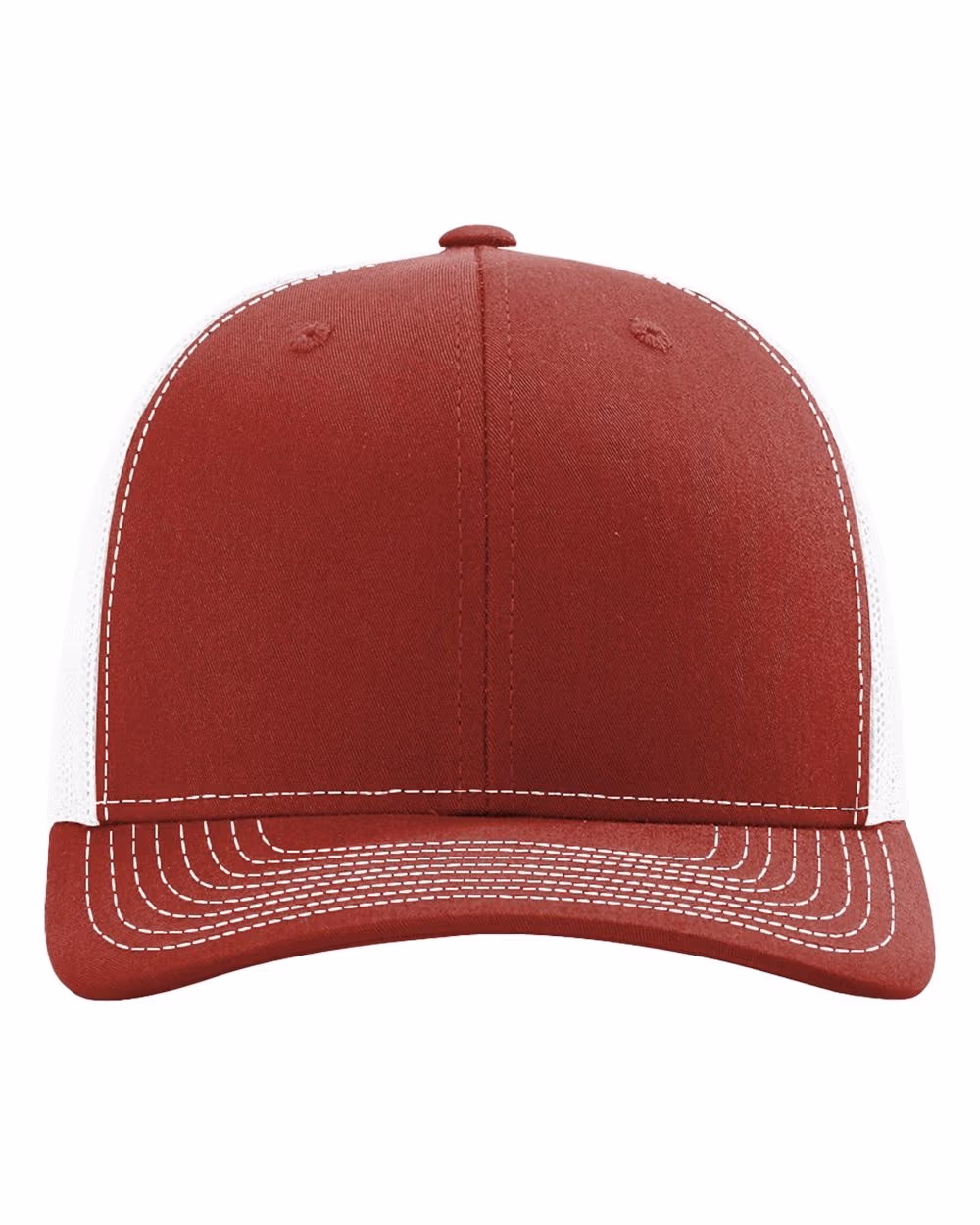 Richardson 112 Snapback Trucker Cap - Cardinal/ White front