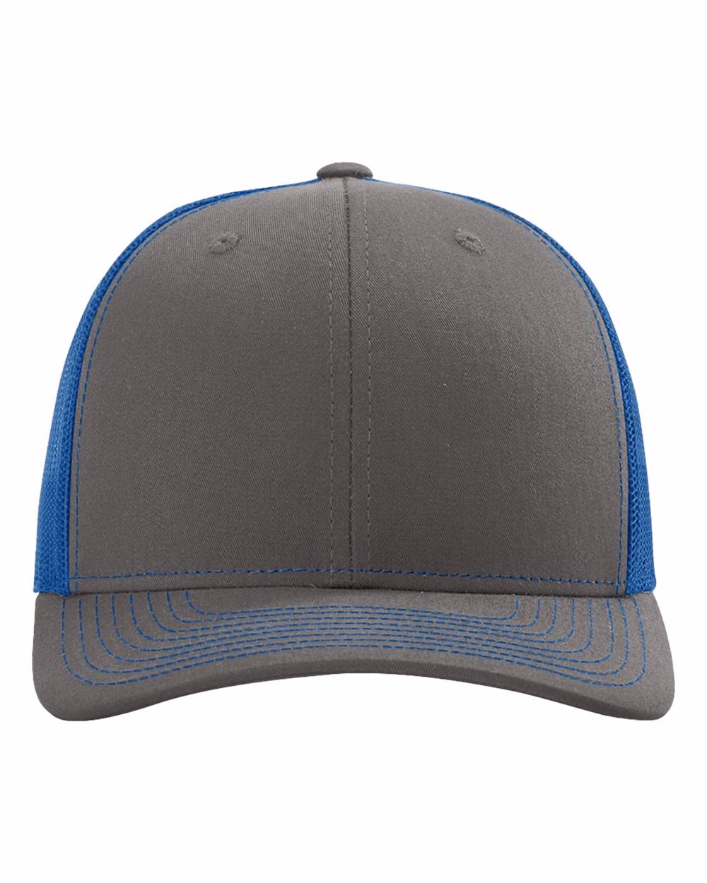 Richardson 112 Snapback Trucker Cap - Charcoal/ Royal front