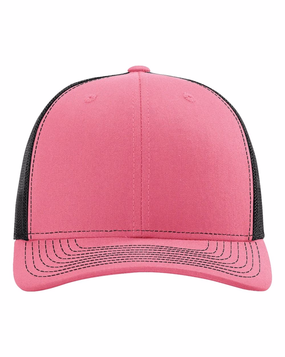 Richardson 112 Snapback Trucker Cap - Hot Pink/ Black front