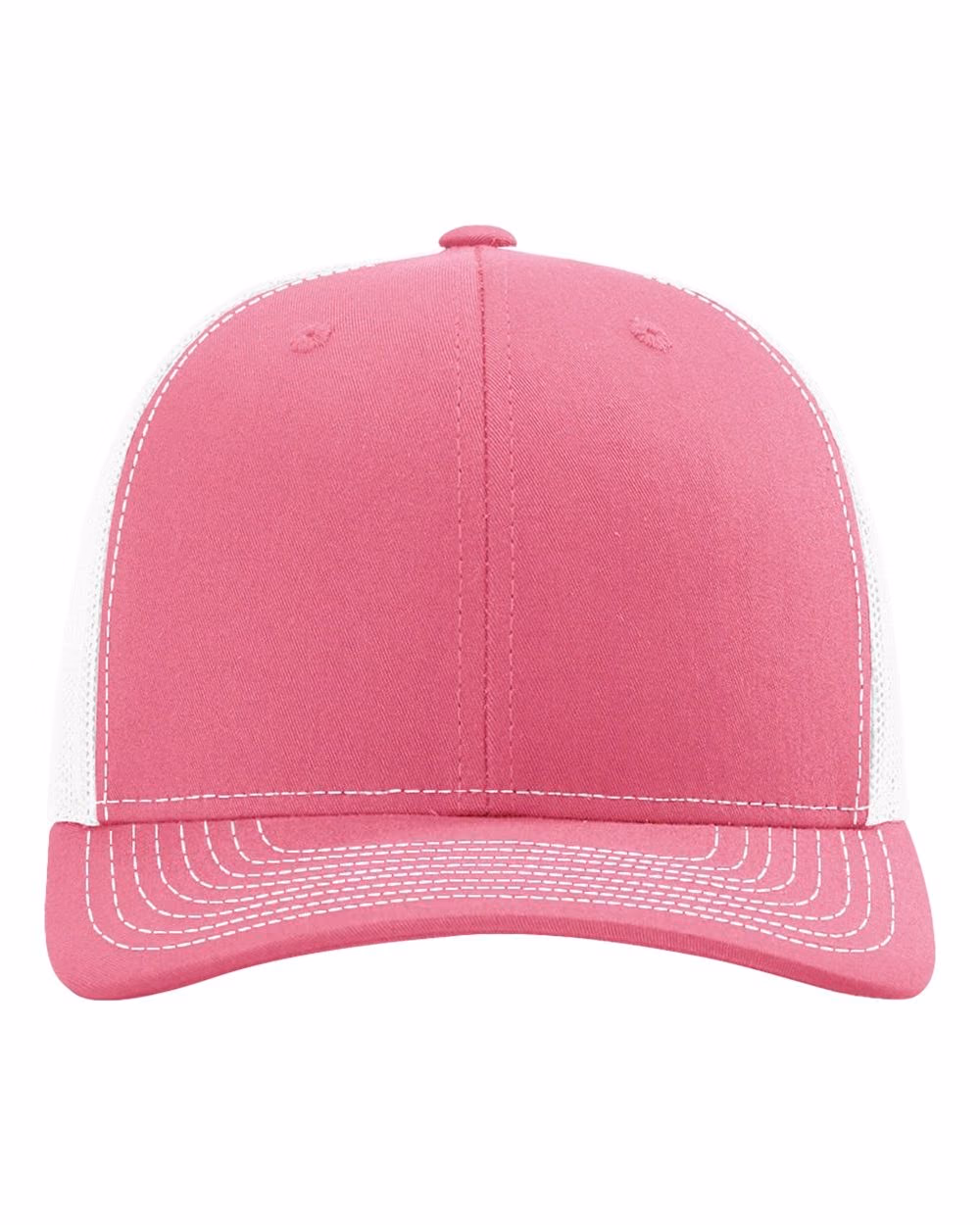 Richardson 112 Snapback Trucker Cap - Hot Pink/ White front