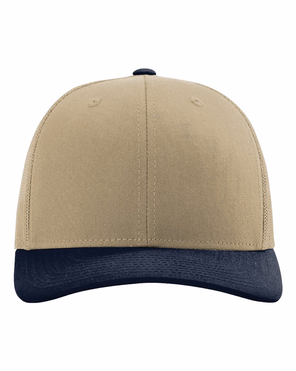 Richardson 112 Snapback Trucker Cap - Khaki/ Navy CMB front