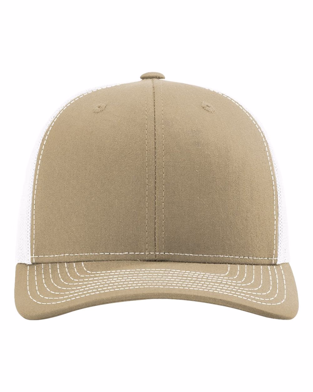 Richardson 112 Snapback Trucker Cap - Khaki/ White front