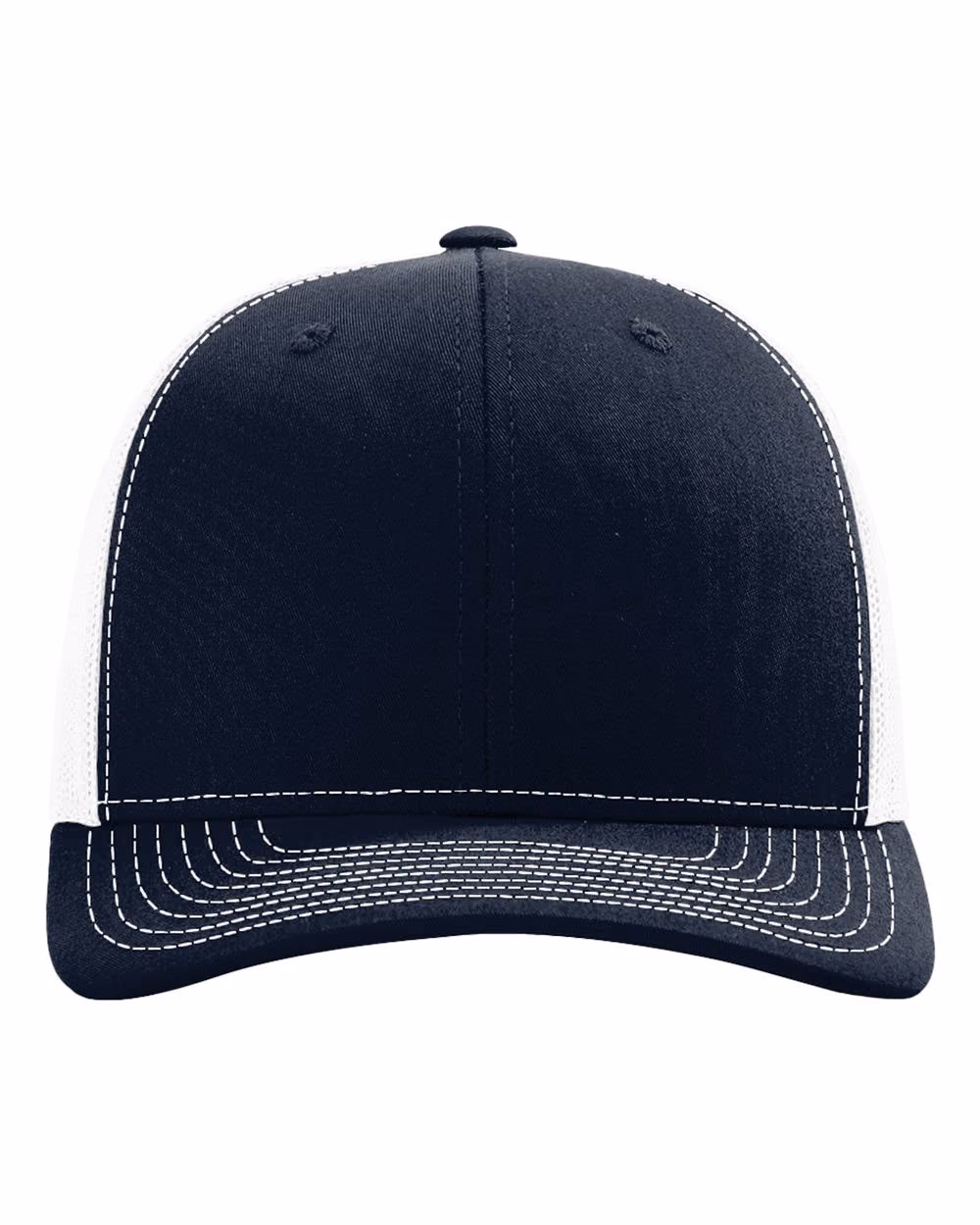Richardson 112 Snapback Trucker Cap - Navy/ White front