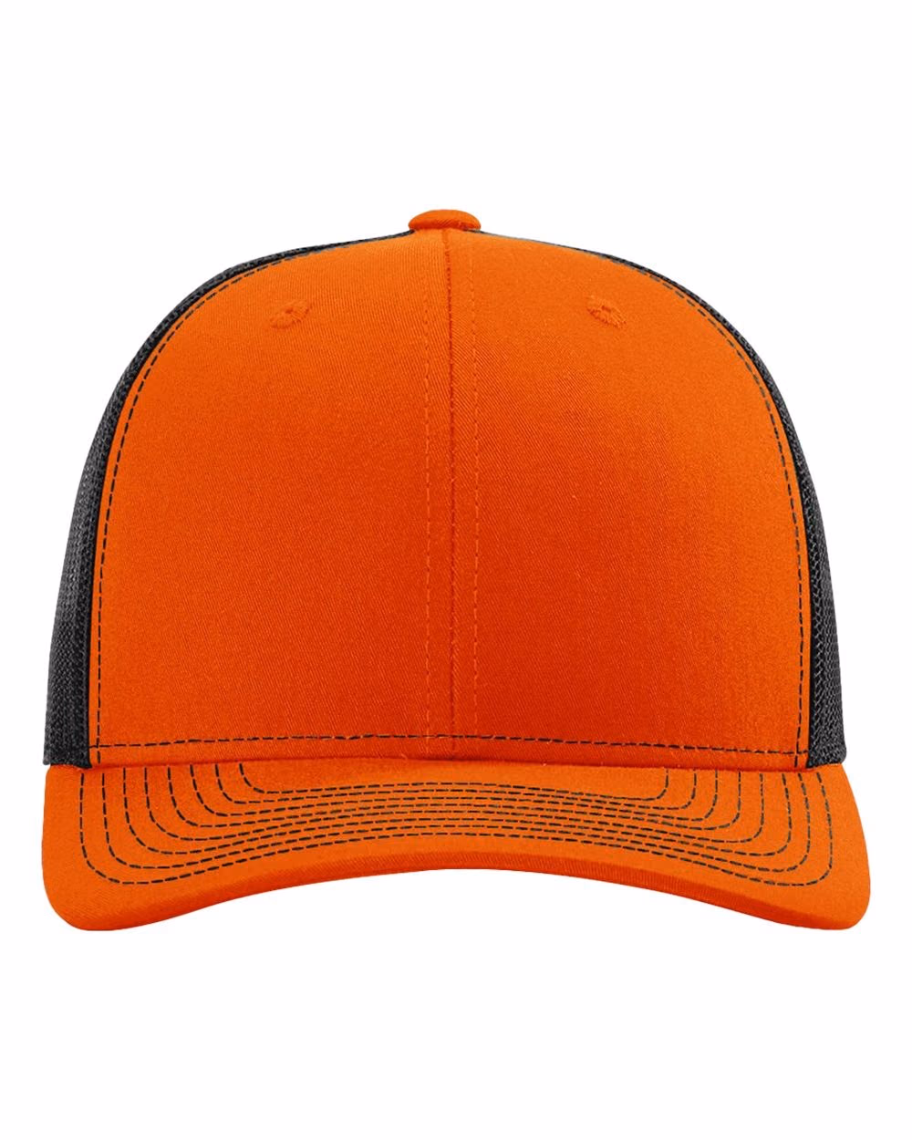 Richardson 112 Snapback Trucker Cap - Orange/ Black front
