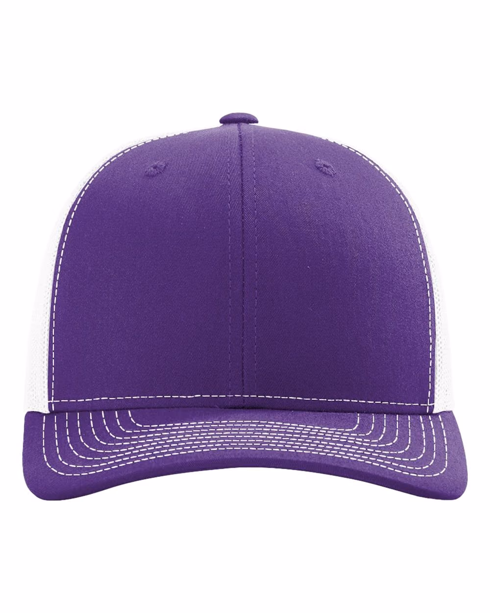 Richardson 112 Snapback Trucker Cap - Purple/ White front