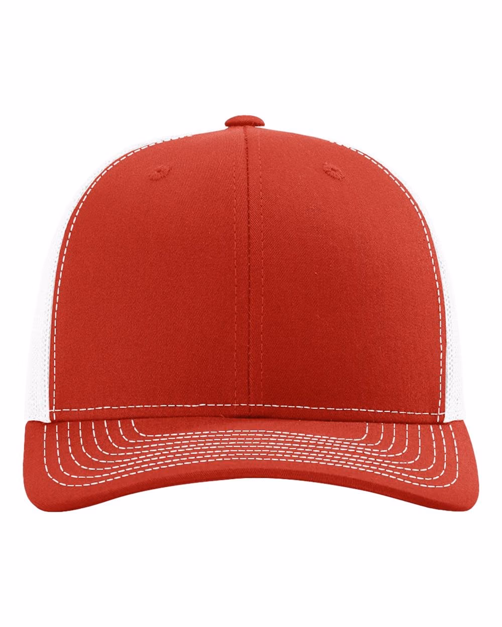 Richardson 112 Snapback Trucker Cap - Red/ White front