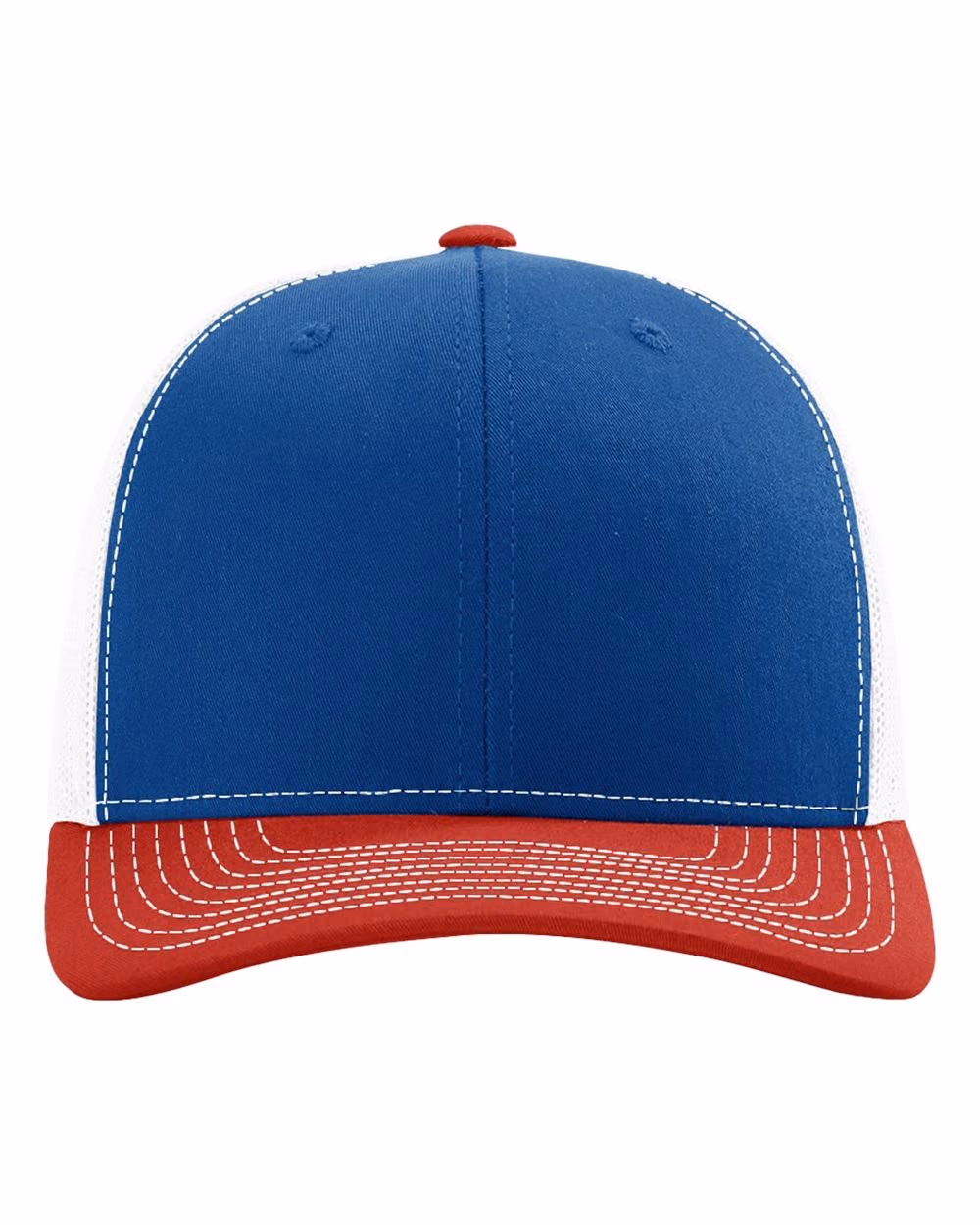 Richardson 112 Snapback Trucker Cap - Royal/ White/ Red front