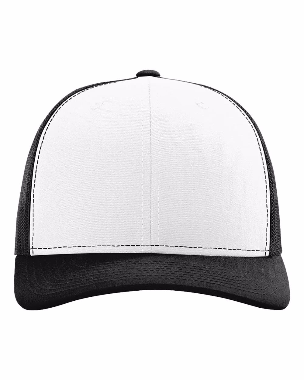 Richardson 112 Snapback Trucker Cap - White/ Black front