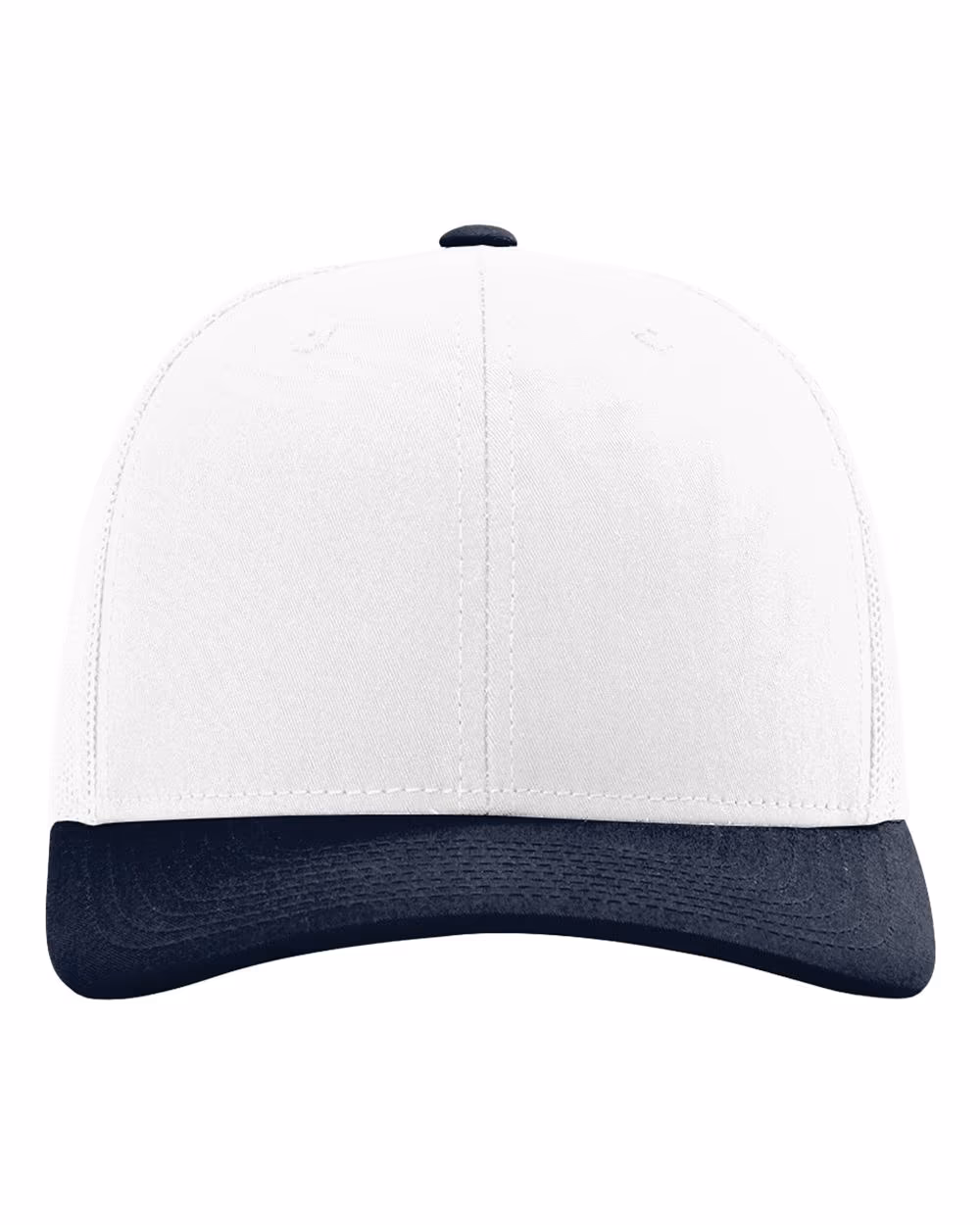 Richardson 112 Snapback Trucker Cap - White/ Navy CMB front