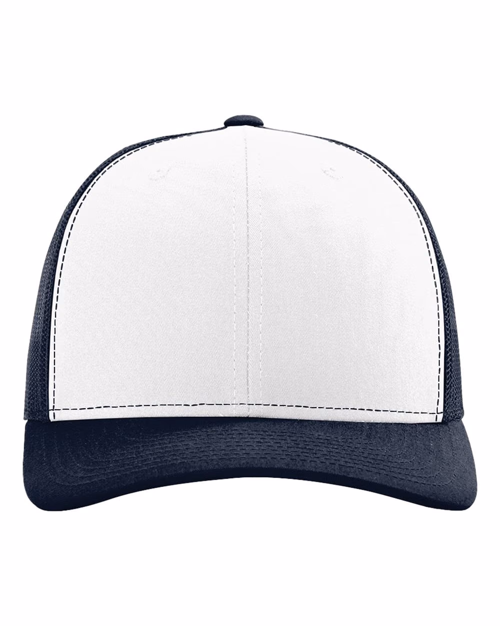 Richardson 112 Snapback Trucker Cap - White/ Navy front