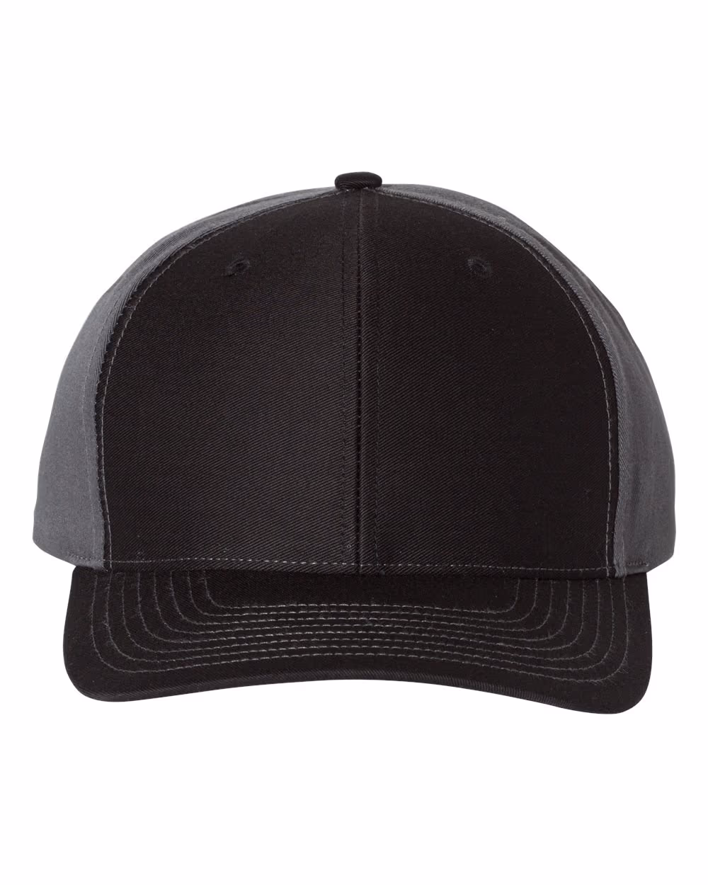 Richardson Twill Back Trucker Cap - Black/ Charcoal front