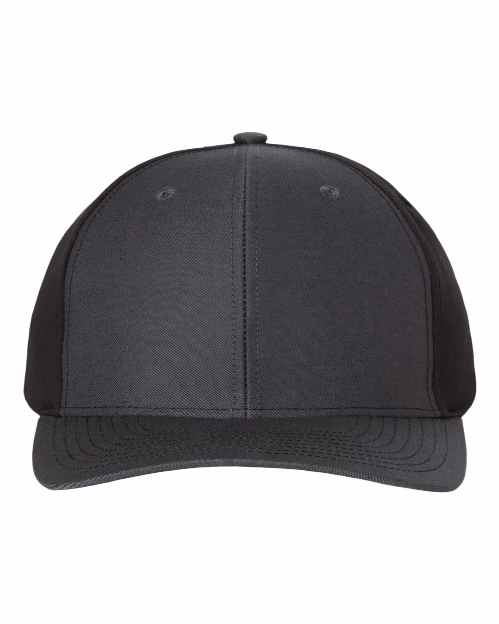 Richardson Twill Back Trucker Cap - Charcoal/ Black front