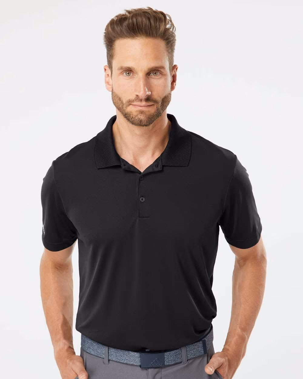 Custom Adidas Men's Performance Polo - Black front