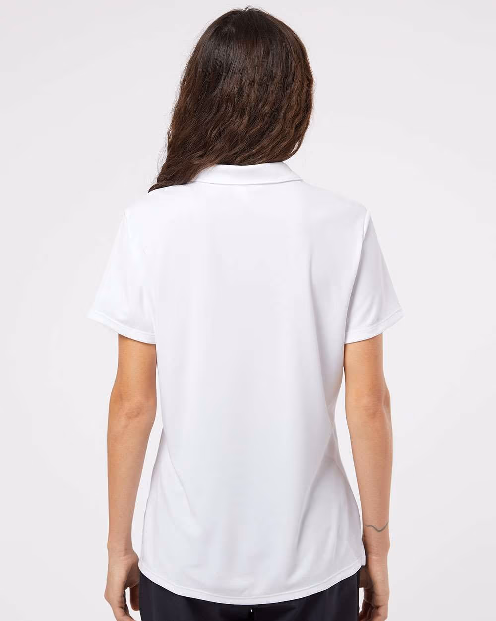Custom Adidas Women's Performance Polo - White back