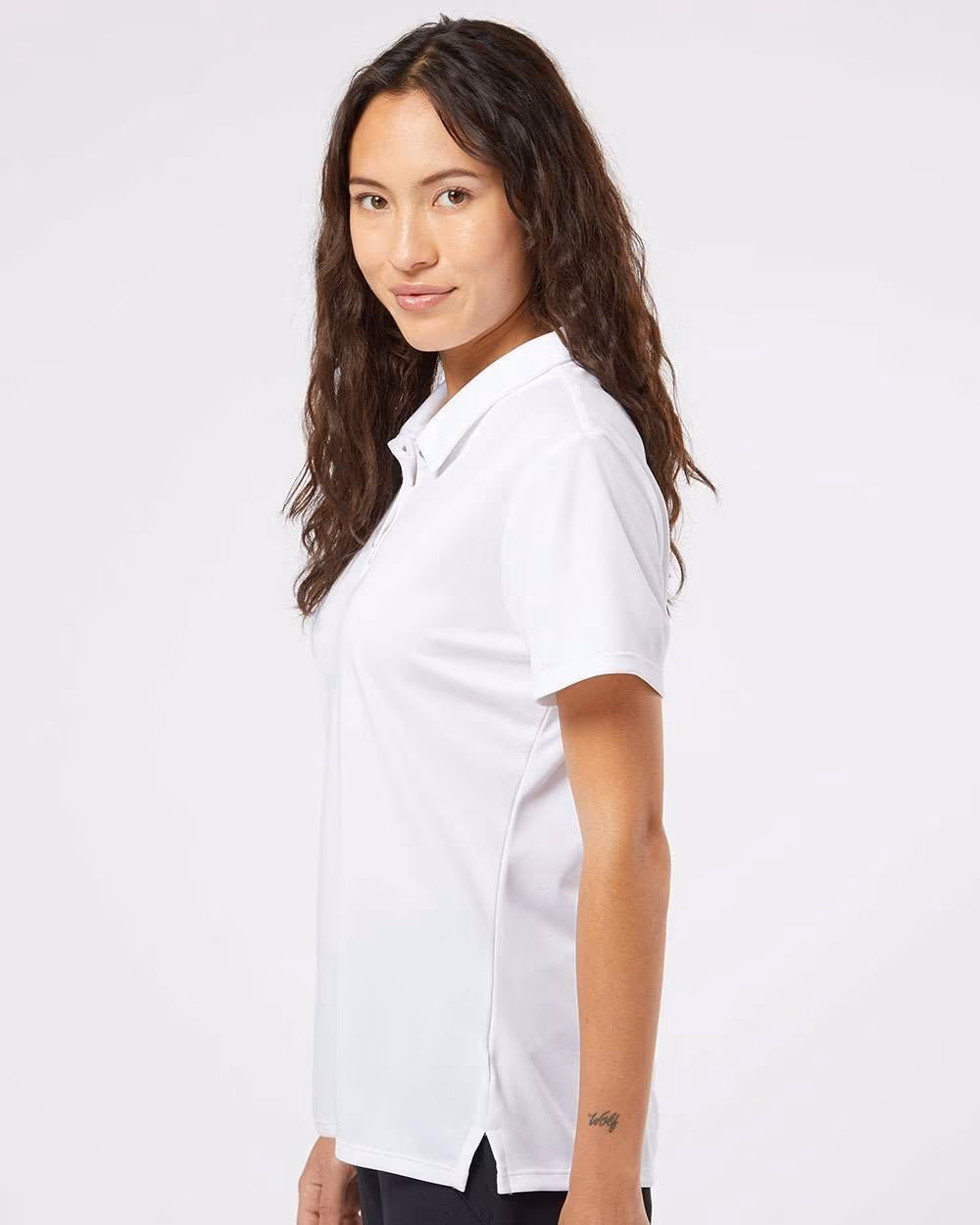 Custom Adidas Women's Performance Polo - White side