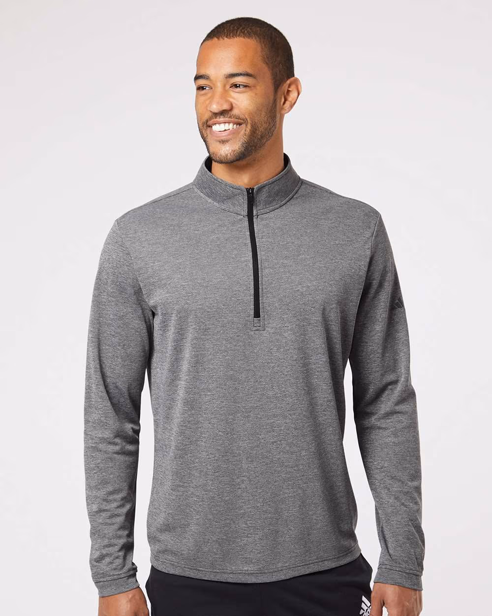 Adidas Men's Ultimate365 Lightweight Quarter-Zip Pullover - Black Heather front