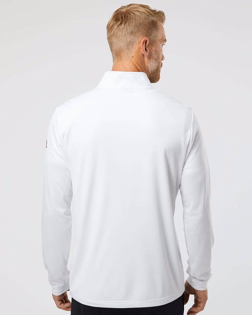 Custom Adidas Men's Ultimate365 Lightweight Quarter-Zip Pullover - White back