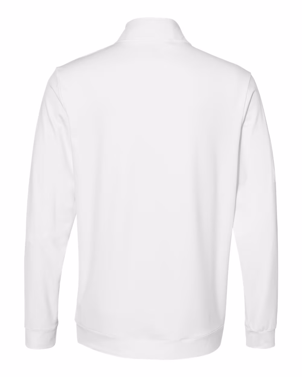 Custom Adidas Men's Textured Quarter-Zip Pullover - White flat back