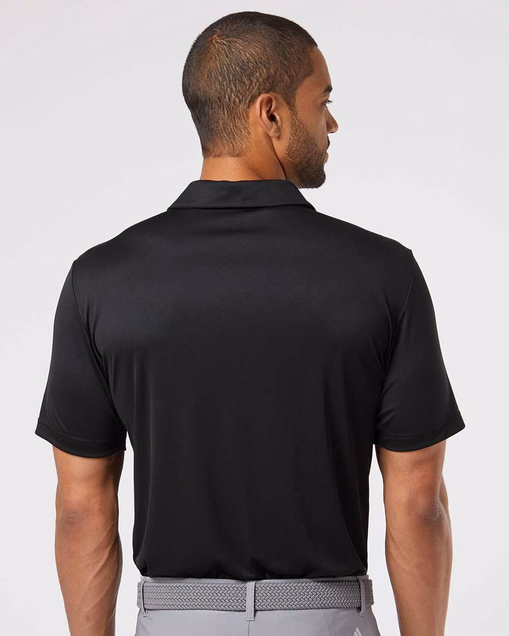 Custom Adidas Men's 3-Stripes Chest Polo - Black/ White back