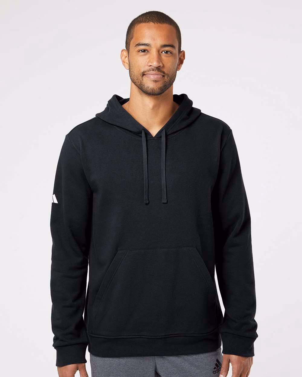 Custom Adidas Unisex Fleece Hooded Sweatshirt - Black front