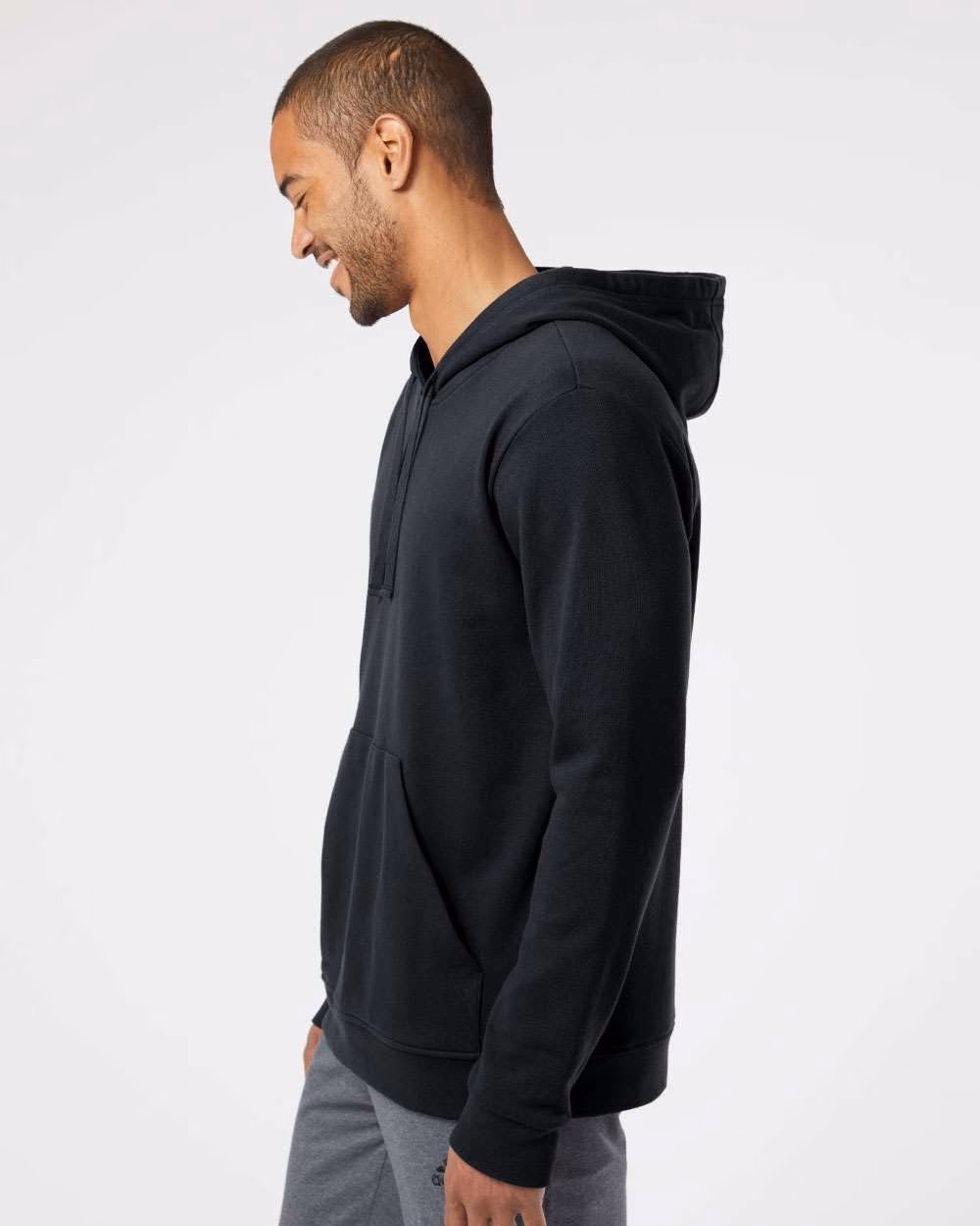 Custom Adidas Unisex Fleece Hooded Sweatshirt - Black side