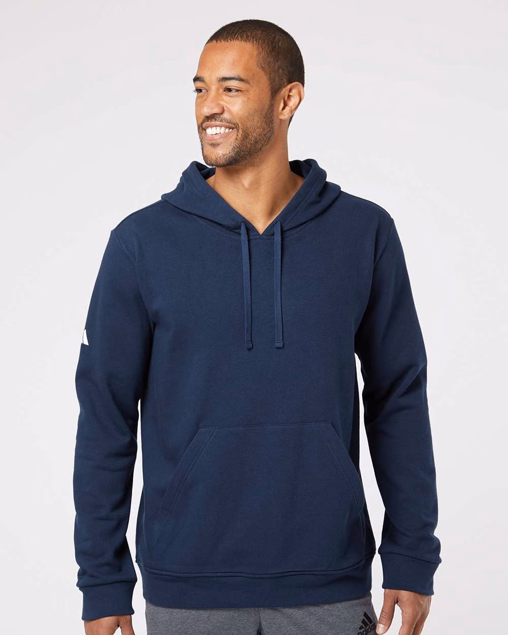 Adidas Unisex Fleece Hooded Sweatshirt - Collegiate Navy front