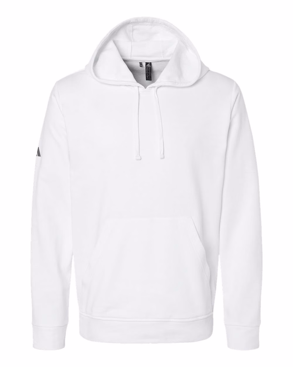 Custom Adidas Unisex Fleece Hooded Sweatshirt - White flat front