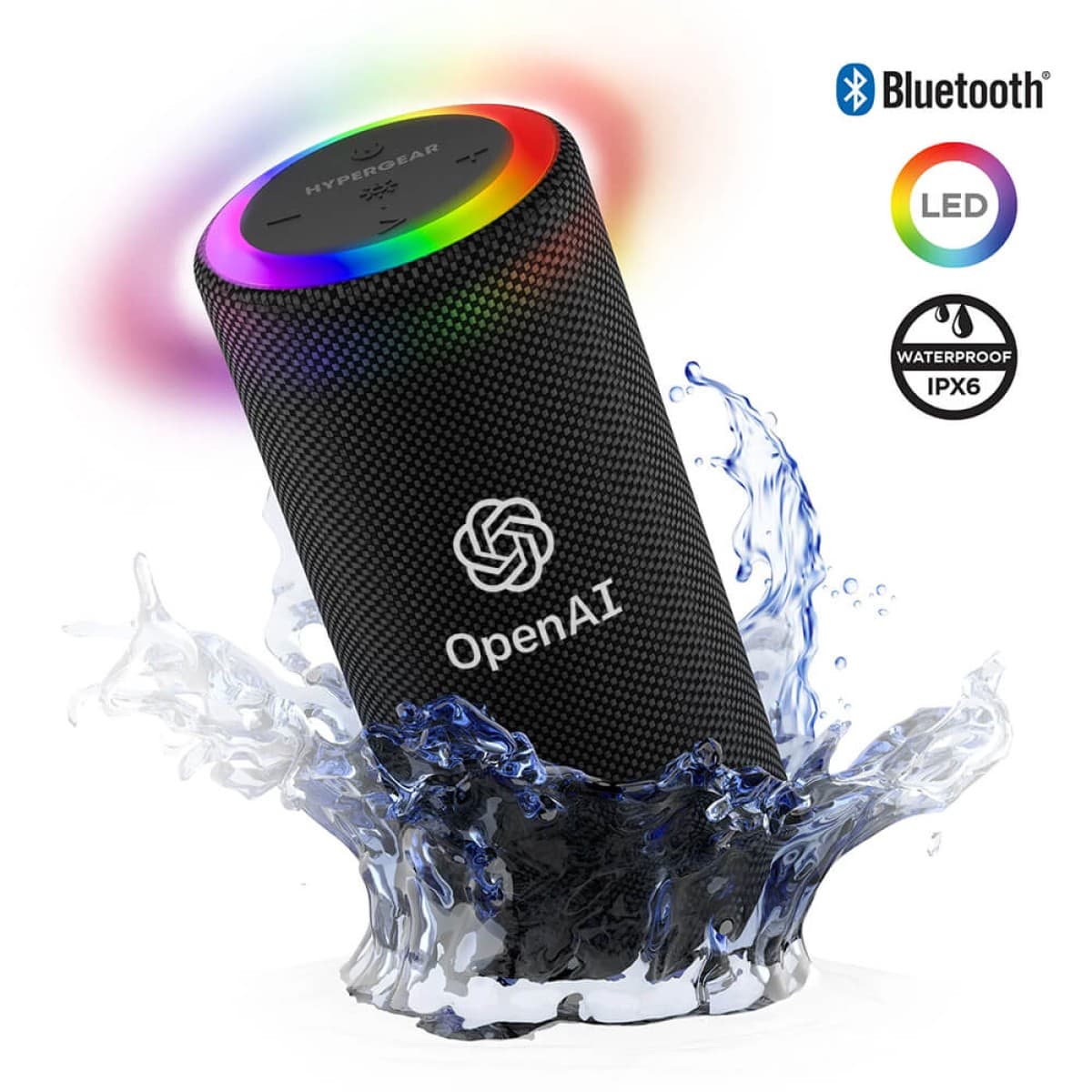 Custom HyperGear Halo XL Waterproof LED Wireless Speaker with Custom Logo