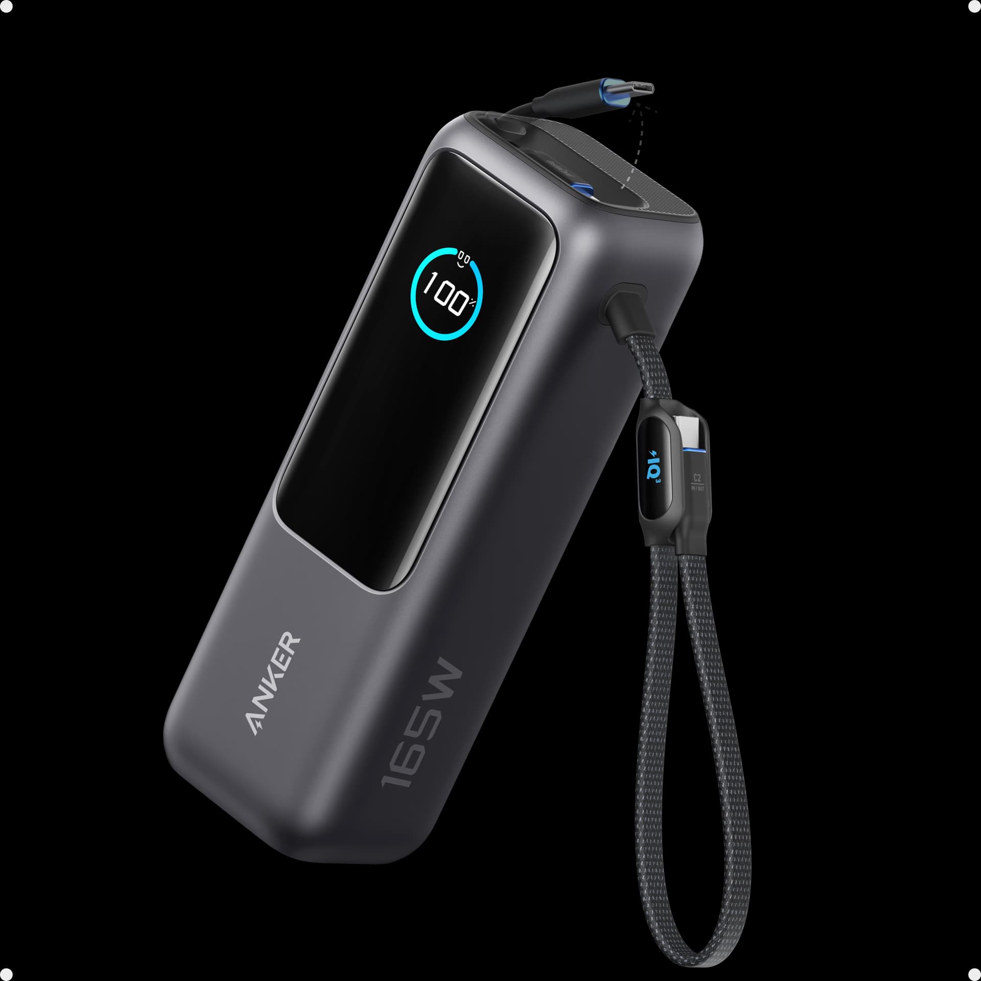 Anker Laptop Power Bank (25K, 165W, Built-In and Retractable Cables)