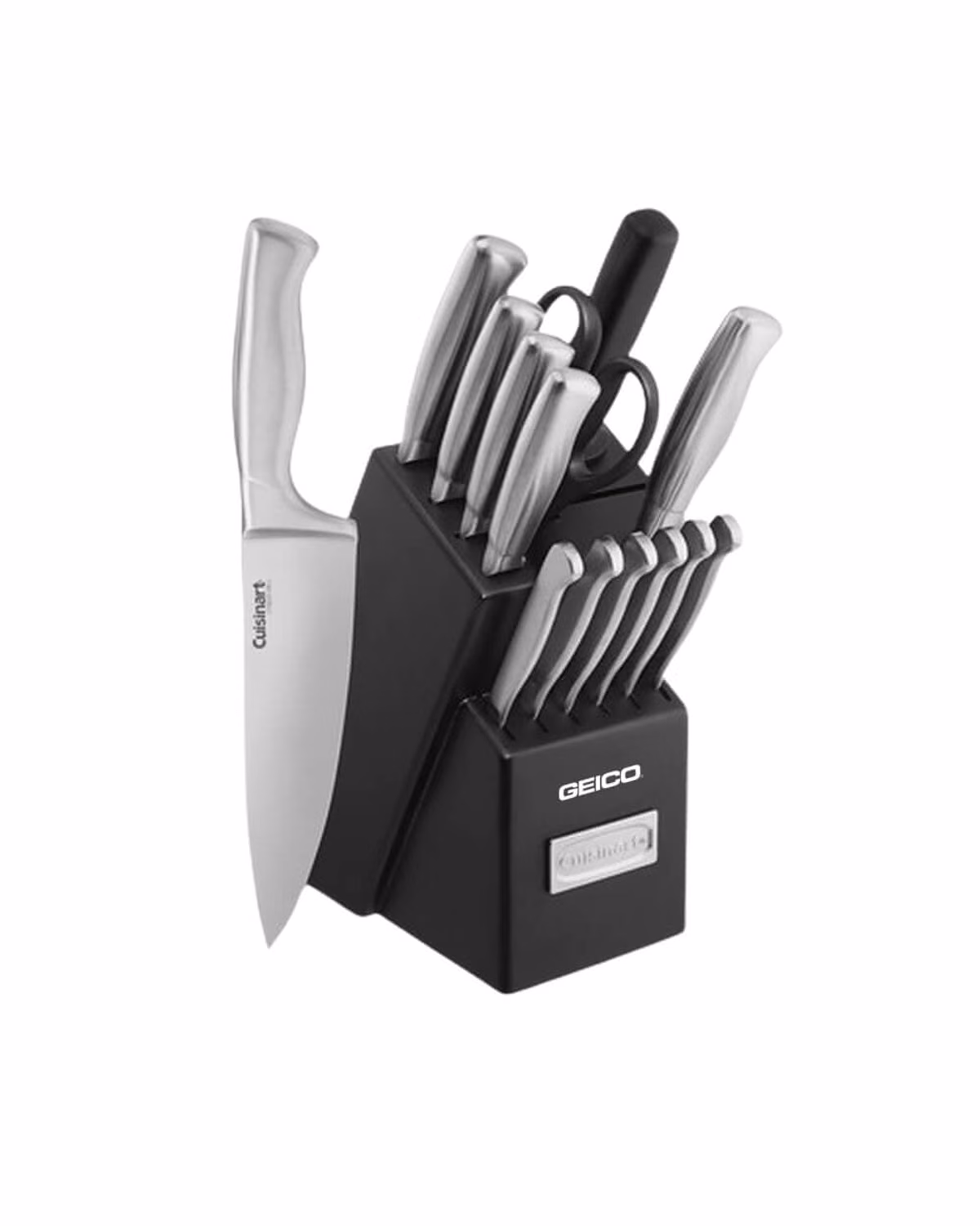 Custom Cuisinart Stainless Steel Hollow Handle 15 Piece Knife Block Set