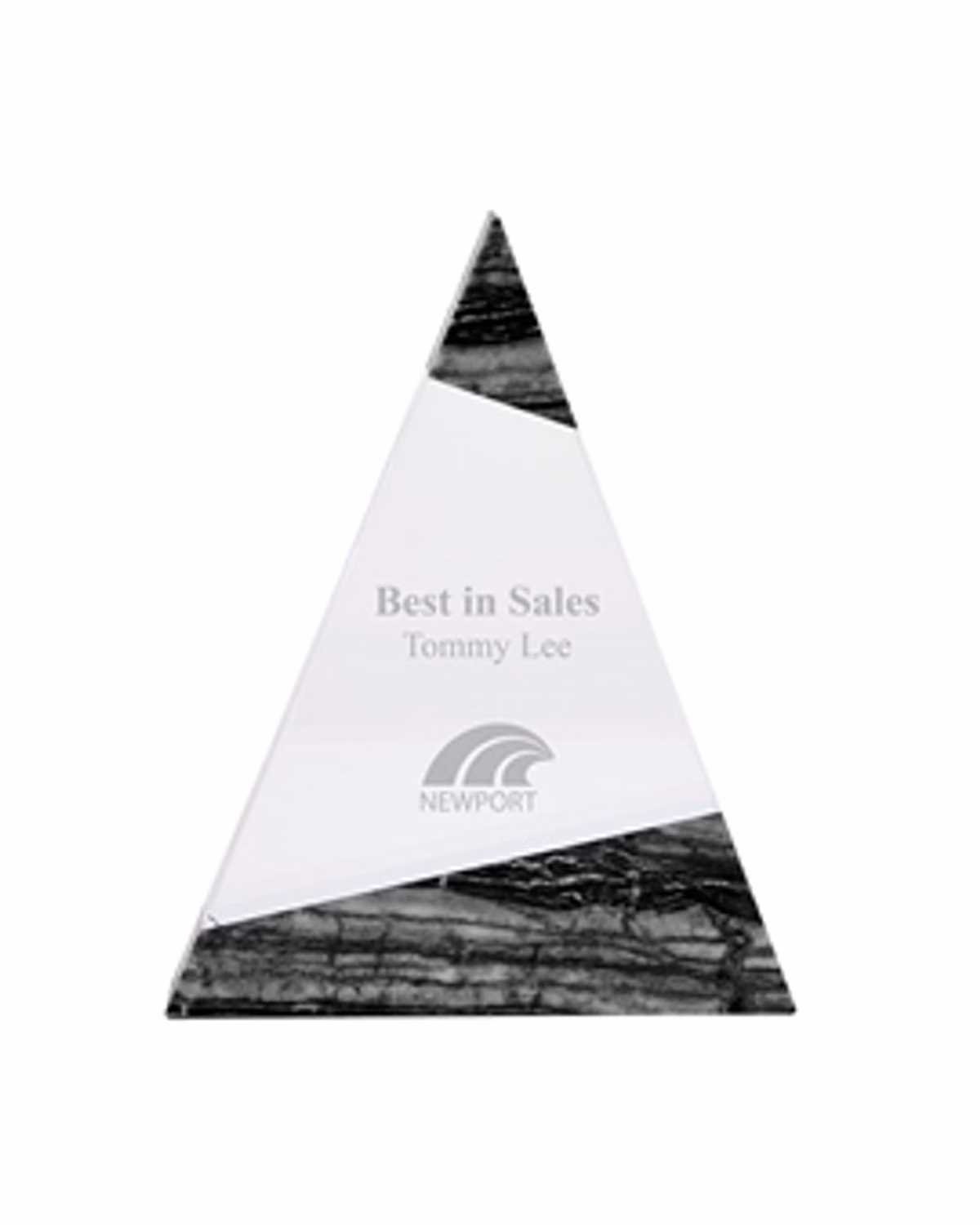 Crystal Award: Vega Triangle with Marble Trim