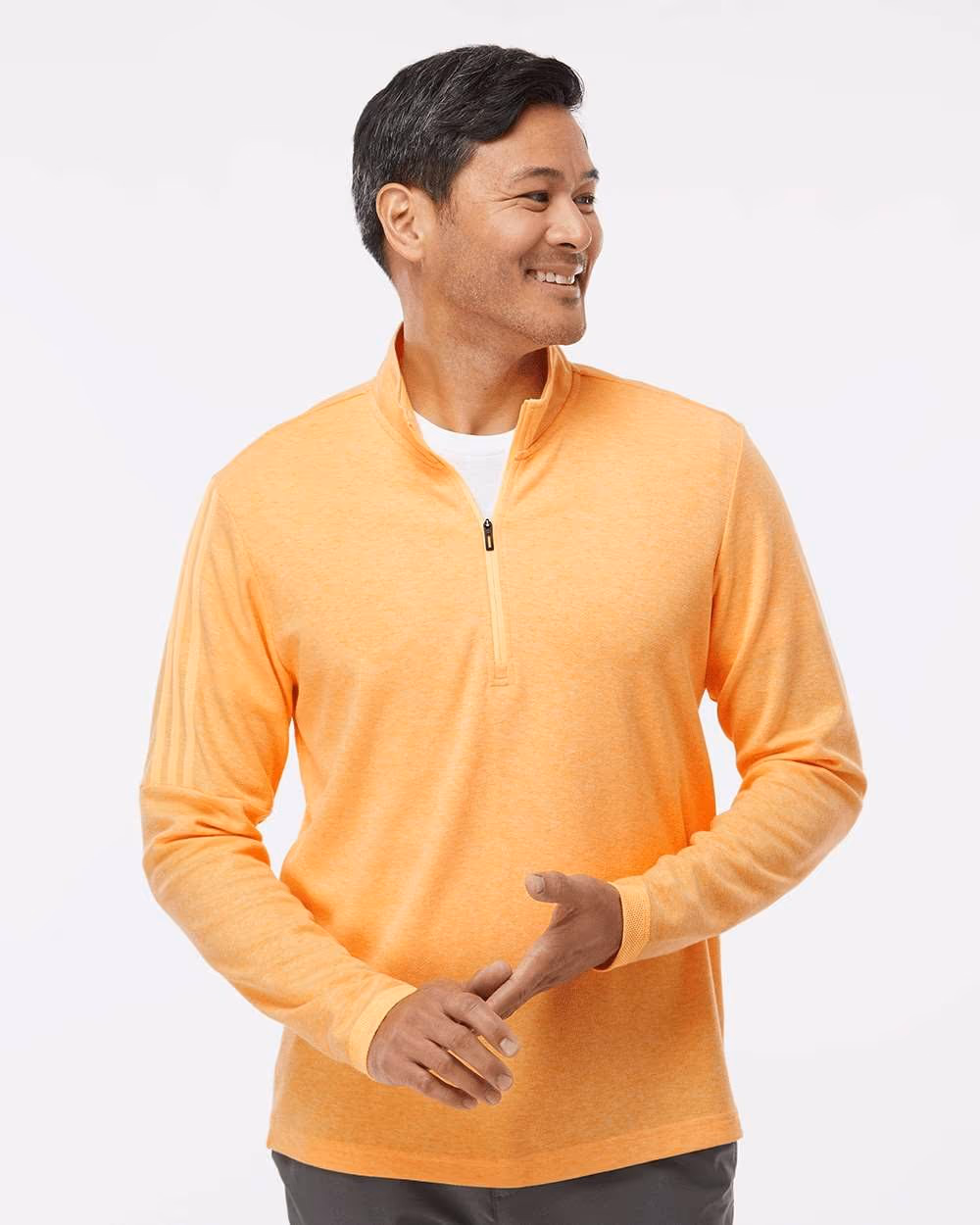 Adidas Men's 3-Stripes Quarter-Zip Sweater Pullover