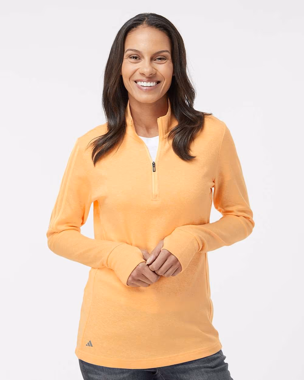 Adidas Women's 3-Stripes Quarter-Zip Sweater Pullover
