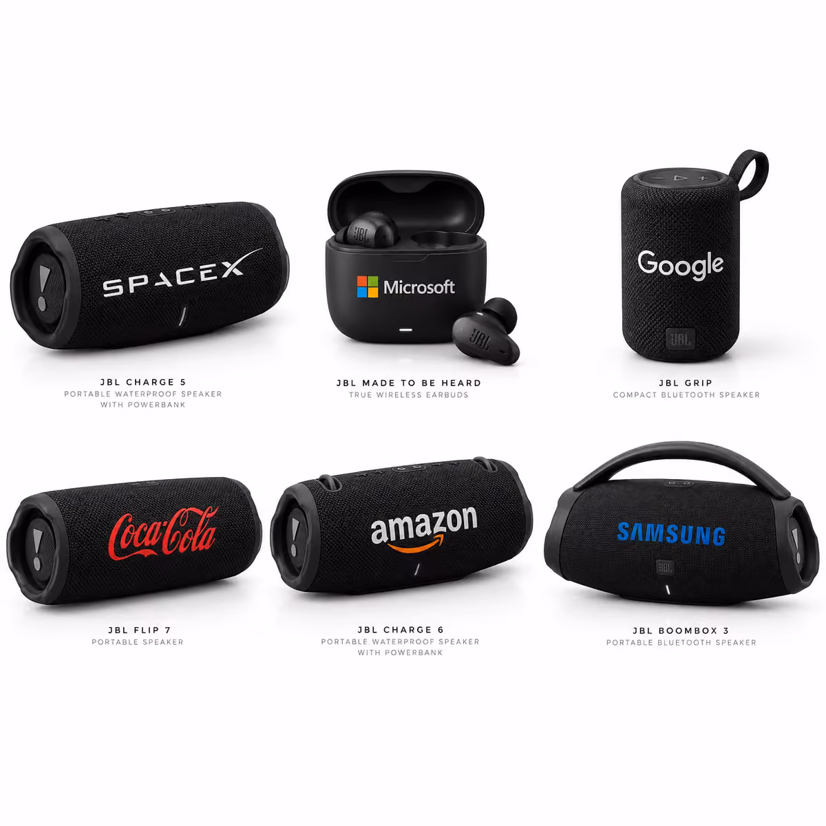 Custom JBL speakers and headphones with your company logo